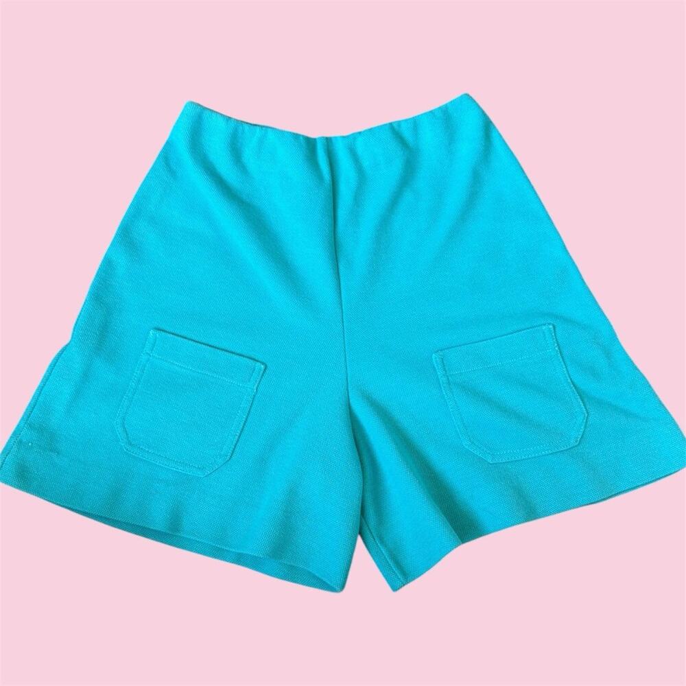 True vintage Catalina Sportswear 1960s turquoise shorts with pockets